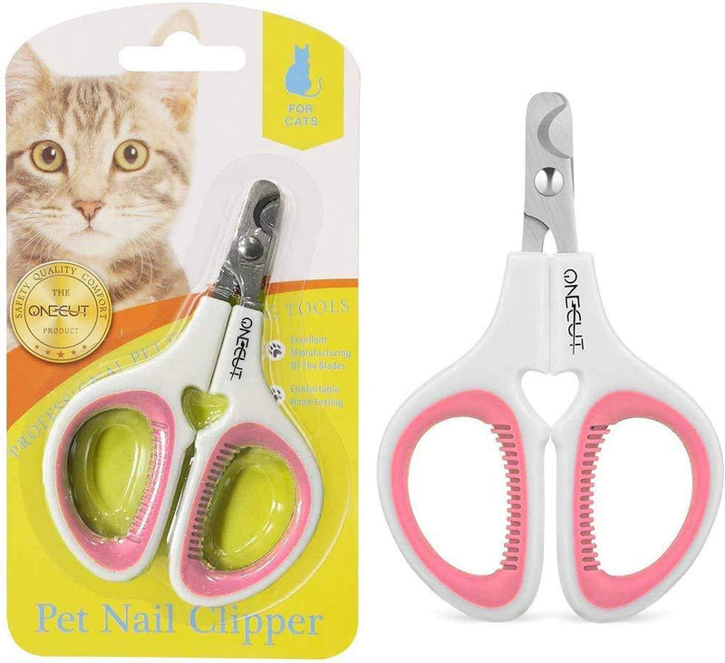 [Australia] - OneCut Pet Nail Clippers, Update Version Cat & Kitten Claw Nail Clippers for Trimming, Professional Pet Nail Clippers Best for a Cat, Puppy, Kitten & Small Dog Pink 