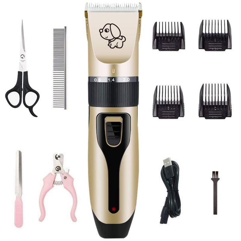 [Australia] - Kartice Dog Clippers, Rechargeable Low Noise Cordless Electric Dog Clippers, Dog Grooming Trimmer Pet Hair Clippers Kit with Comb Nail Kits Scissors for Dogs Cats 