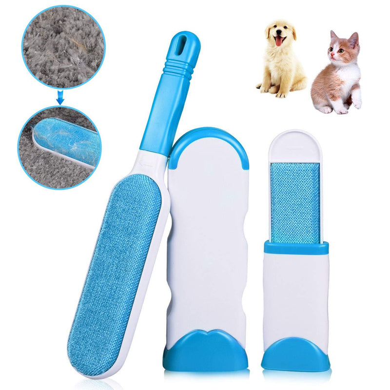 CPSYUB Pet Hair Remover, 2 in 1 Double-Sided Dog/Cat Lint Brush with Self-Cleaning Base, Pet Hair Roller for Pet Hair Fur Remover for Furniture, Clothing Blue - PawsPlanet Australia