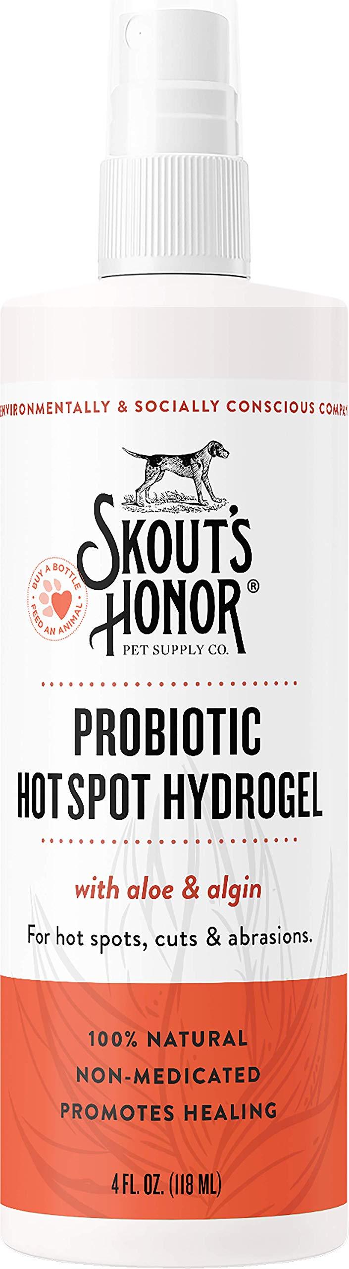 SKOUT'S HONOR: Probiotic Hot Spot Hydrogel for Dogs & Cats - Topical Wound Care with Aloe and Algin - 4 fl oz - All-Natural, Non-Medicated - Promotes Healing Conditions for Hot Spots, Cuts, Abrasions - PawsPlanet Australia