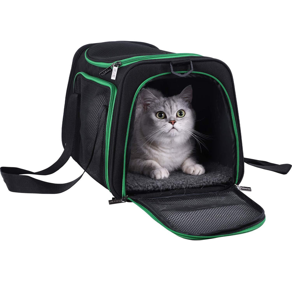 petisfam Soft Pet Carriers for Medium Cats and Small Dogs, Airline Approved, Auto-Safe, Top Loading, Easy Storage Black - PawsPlanet Australia