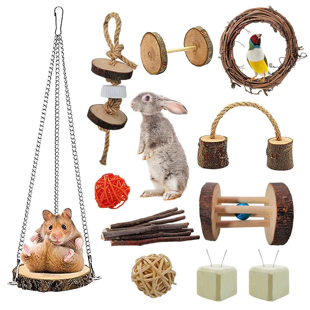 [Australia] - BSMTech Pet Hamster Hammock Hanging Toy Set, Small Pet Cage Hanging Chew Toy, Hamster Small Animal Chew Toy Molar Toy Hammock Ladder Bridge Swing for Sugar Glider Squirrel Chinchilla Hamster Rat #01 