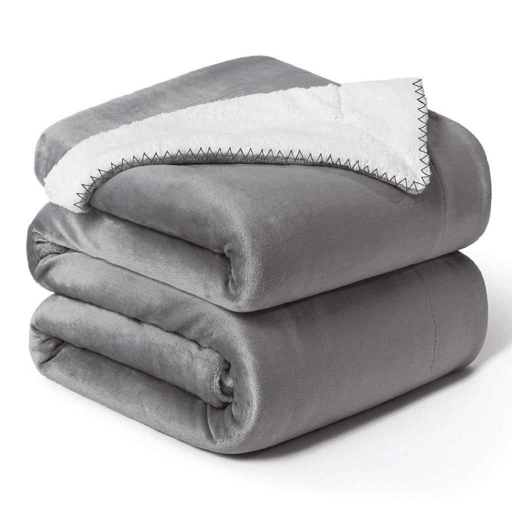 [Australia] - furrybaby Waterproof Blanket Cover, Water-Resistant Pet Blanket for Bed Couch Protection Washable, Reversible Sherpa Liquid Pee Proof Blanket for Dog Baby Grey Small 30*50" 