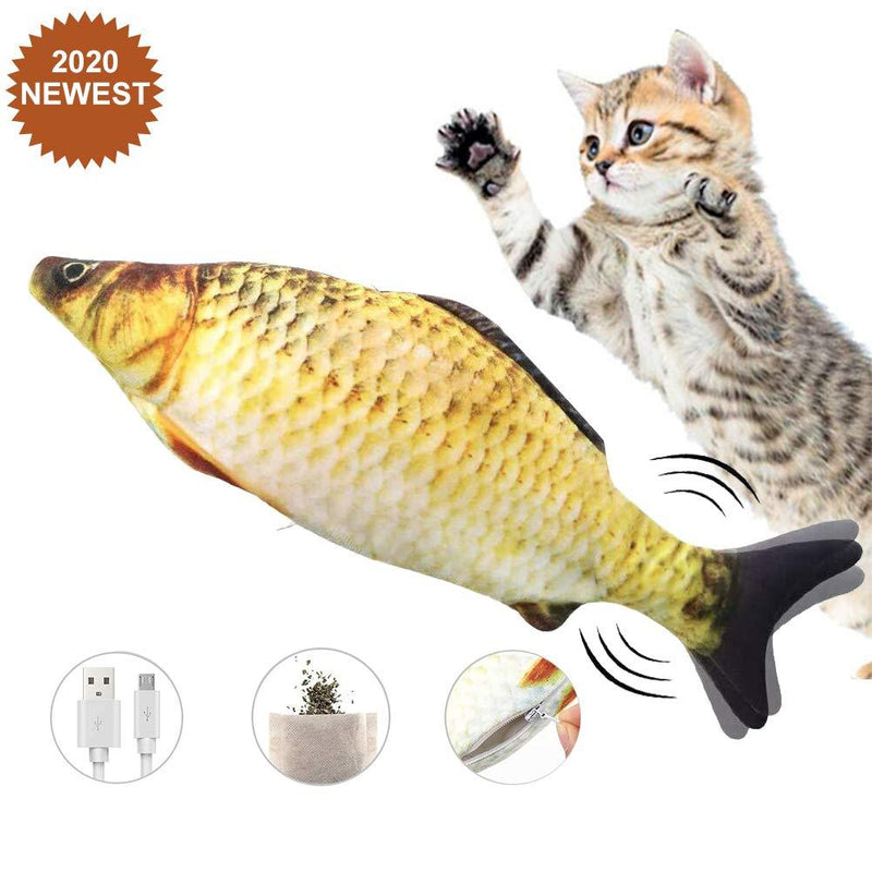 [Australia] - Electric Moving Fish Cat Toy, Realistic Electric Doll Fish, Electric Wagging Fish Cat Toy, Funny Interactive Pets Chew Bite Supplies for Cat Kitty Kitten - Perfect for Biting, Chewing and Kicking 