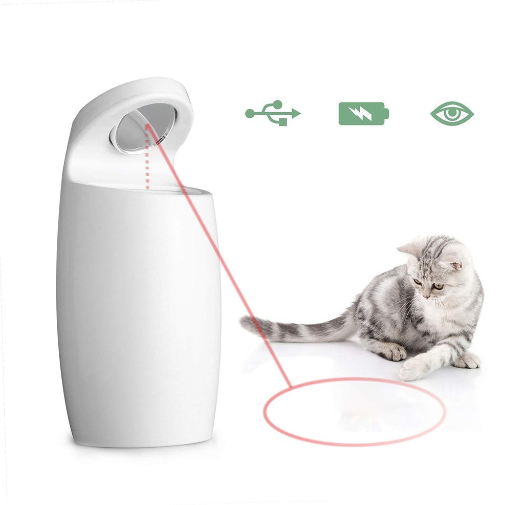 [Australia] - DAMGOO Safe for Eyes Cat Light Toy Interactive Dogs Toys 2 Speeds Rotating Automatic Beam Toys for Cats Rechargeable Electric Kitten Puppy Smart Dot Toys (Green) 