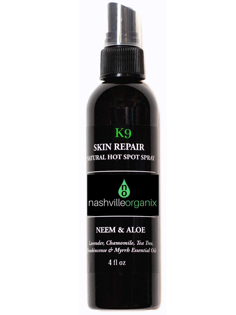 Dr. A's K9 Skin Repair Natural Hot Spot Spray for Dogs | Organic Aloe Vera, Neem Oil, Coconut Oil & Essential Oils Frankincense & Myrrh | Soothing Relief for Dry, Itchy, Burning, Irritated Skin - PawsPlanet Australia