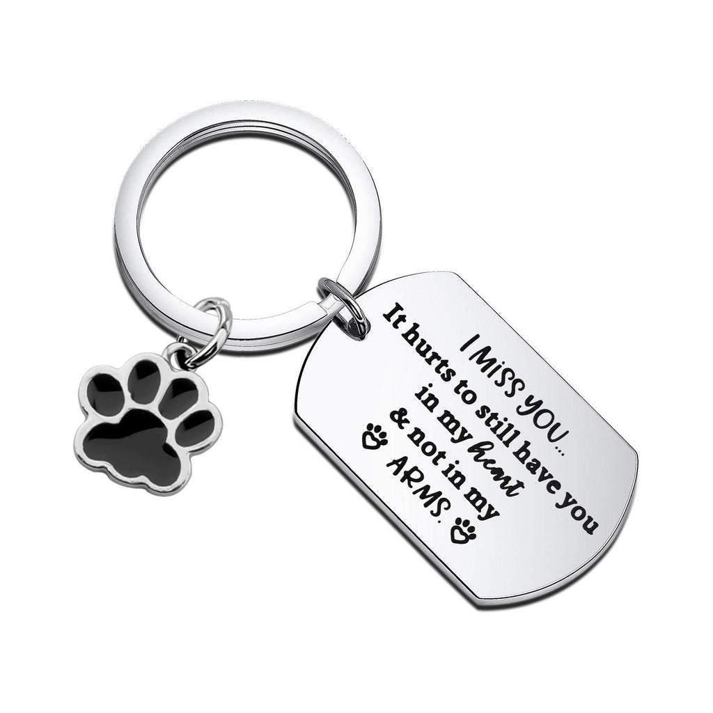 [Australia] - BAUNA Pet Memorial Gift Keychain It Hurts to Still Have You in My Heart Dog Cat Remembrance Jewelry Keyrings for Pet Loss 