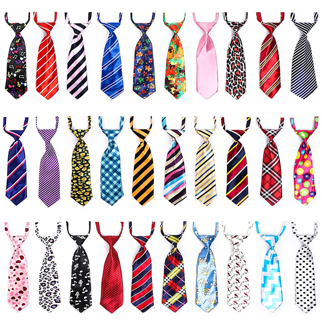 Segarty Dog Neck Ties, 30 PCS Dog Ties, Adjustable Dog Neckties for Medium Large Dog, Bulk Pet Bow Ties Collar Dog Grooming Accessories for Girl Boy Dogs Valentines Holiday Birthday Wedding Costumes Multi-Colored Stripe A - PawsPlanet Australia