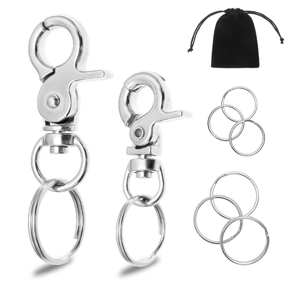 BINGPET Dog ID Tag Quick Clips 2 Pack - 304 Stainless Steel Clips with Replaceable Rings Pet ID Tag Holder for Dog and Cat Collar, Harness - PawsPlanet Australia