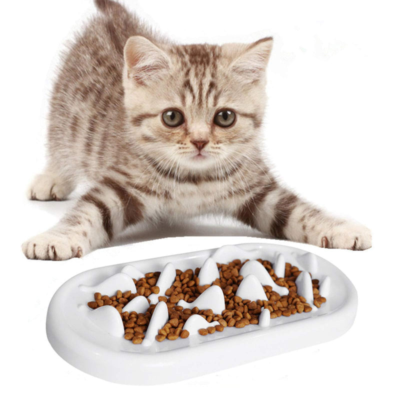 Slow Feeder Cat Bowls,HICOMIE Pet Fun Interactive Feeder Cat Food Bowl,Stress Free Pet Bowl Helps Stop Bloat Prevents Obesity Improves Digestion white fish design - PawsPlanet Australia