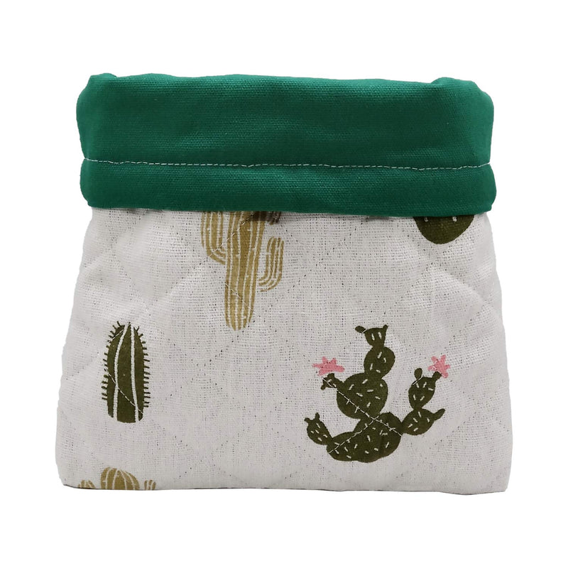 [Australia] - Ymid Select Handmade Canvas Sleeping Bag Pouch Hideout Cave for Hedgehog Guinea Pig Hamster Rat Ferret Chinchilla Squirrel and Small Animal Beds Green Cactus 