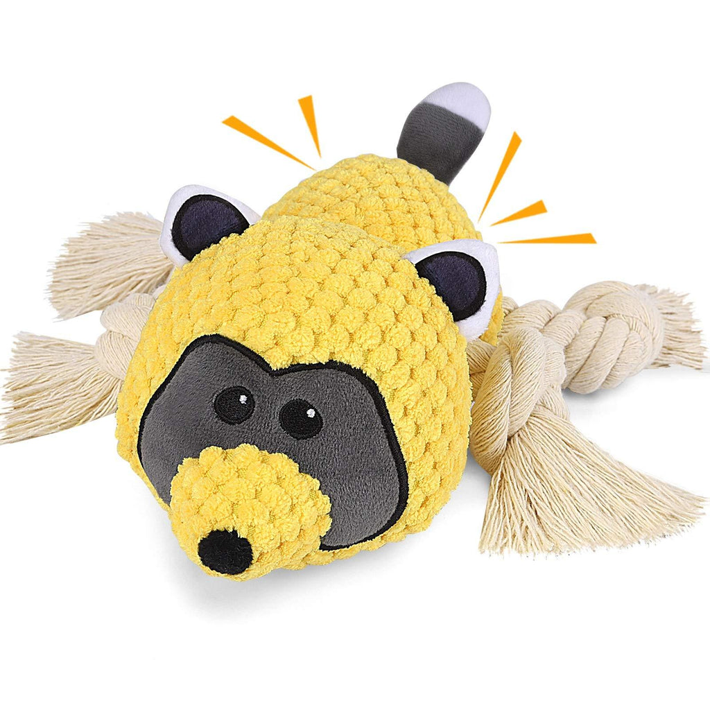 [Australia] - LUOAIYI Plush Dog Toys, Interactive Squeaky Dog Toys with Crinkle Paper Sturdy Raccoon Dog Chew Toys, Stuffed Animals Toy for Puppy, Small, Medium, Large Breed, Aggressive chewers - Reducing Boredom 