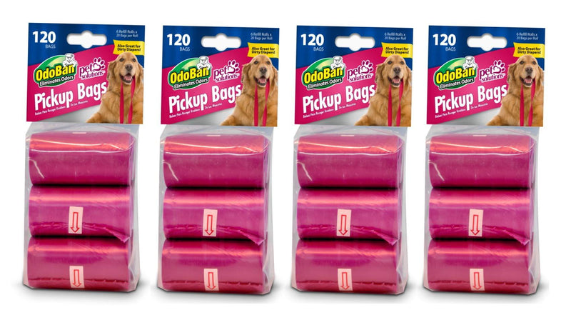 [Australia] - OdoBan Pet Solutions Dog Waste Pickup Bags, 4 Pack, 120 Count Each 