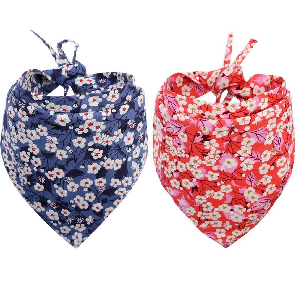 KZHAREEN 2 PCS/Pack Dog Bandana Reversible Triangle Bibs Scarf Accessories for Dogs Cats Pets Small - PawsPlanet Australia