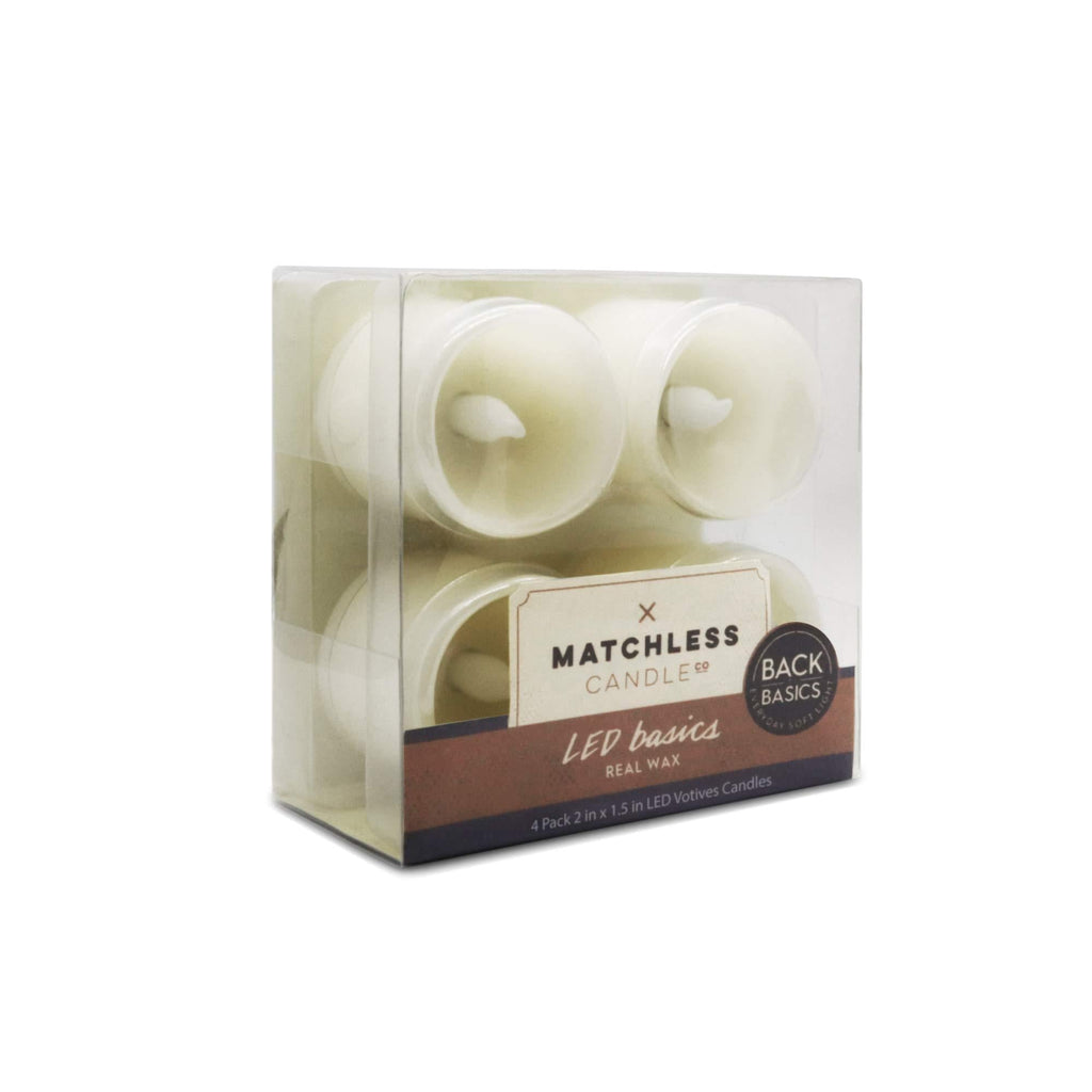 Matchless Flameless Mini Votive Candles (Ivory White, Vanilla Scented), Melted Edge, Smooth Real Wax Finish, LED Battery Operated, Great for Decorating and Holidays - PawsPlanet Australia
