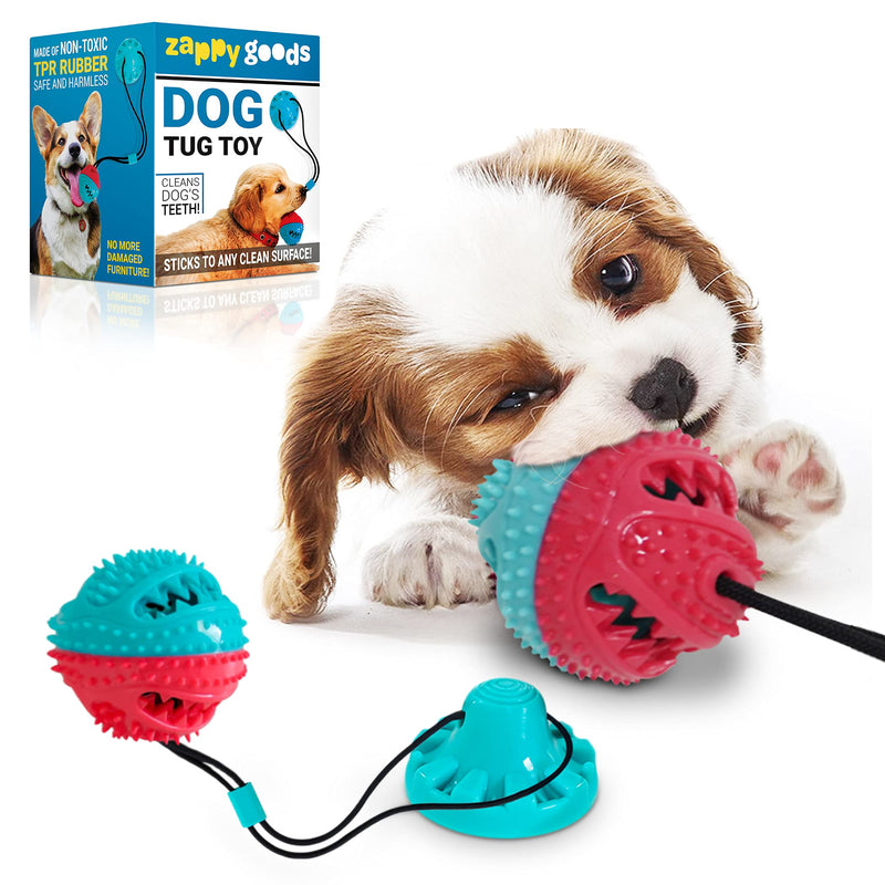 Tug of War Dog Toy, Resistant Dog Tug of War Toy for Chewing, Tugging and Teeth Cleaning, Tug Toy for Puppies Dental Care, Puppy Tug Toy is Harmless and Safe, Food Dispensing Suction Dog Toy - PawsPlanet Australia