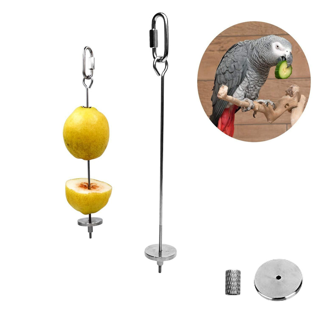 [Australia] - Bird Food Holder, Bird Feeder Toy, Bird Small Animal Fruit Vegetable Holder Stainless Steel Vegetable Skewer Foraging Hanging Food Feed Treating Tool for Parrots Cockatoo Cockatiel 2 Pcs 