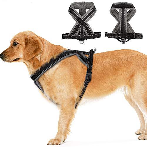 RC GearPro Large Dog Pet Chest Harness Pull with Handle, Reflective Adjustable Vest Harness in Training Walking and Hiking (M) Medium - PawsPlanet Australia