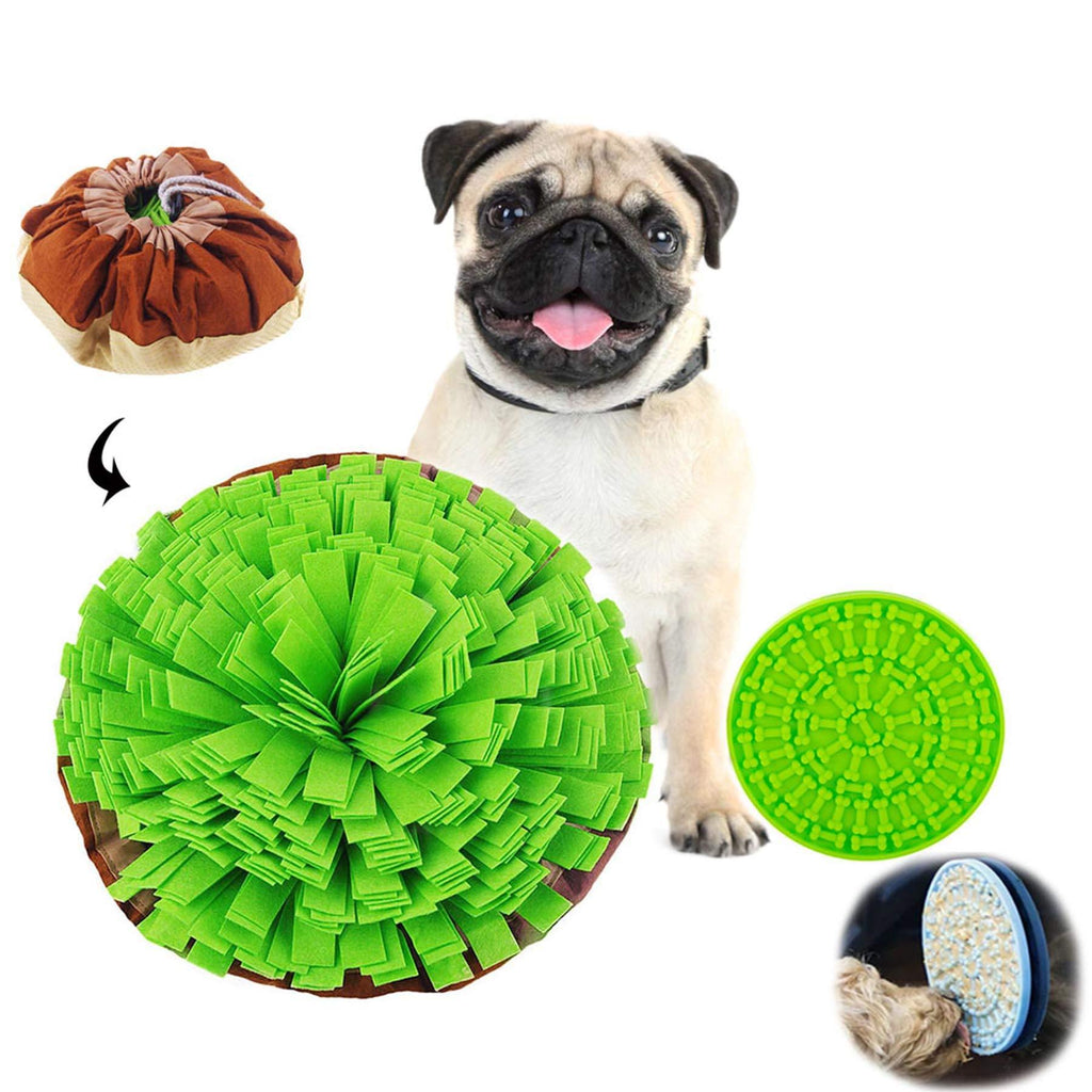 Snuffle Mat for Dogs Lick Mat Set, Dog Slow Eat Bowl Training Foraging, Fun to Use Design Durable and Machine Washable, Dogs Feeding Mat Travel Dog Treat Dispenser Snuffle Mat and Lick Pad Green - PawsPlanet Australia