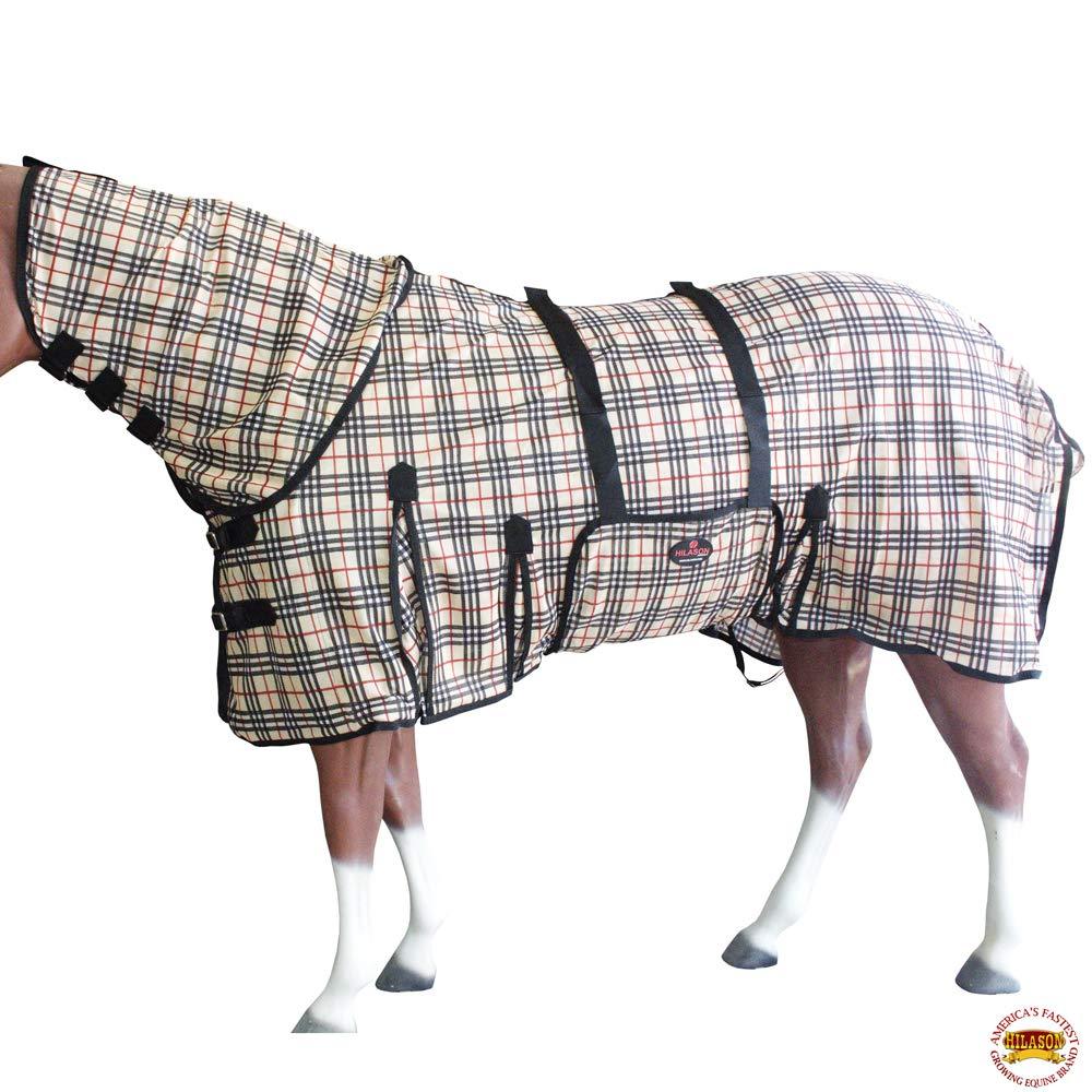 [Australia] - HILASON Horse Fly Sheet Uv Protect Mesh Bug Mosquito Summer Plaid 66 In 