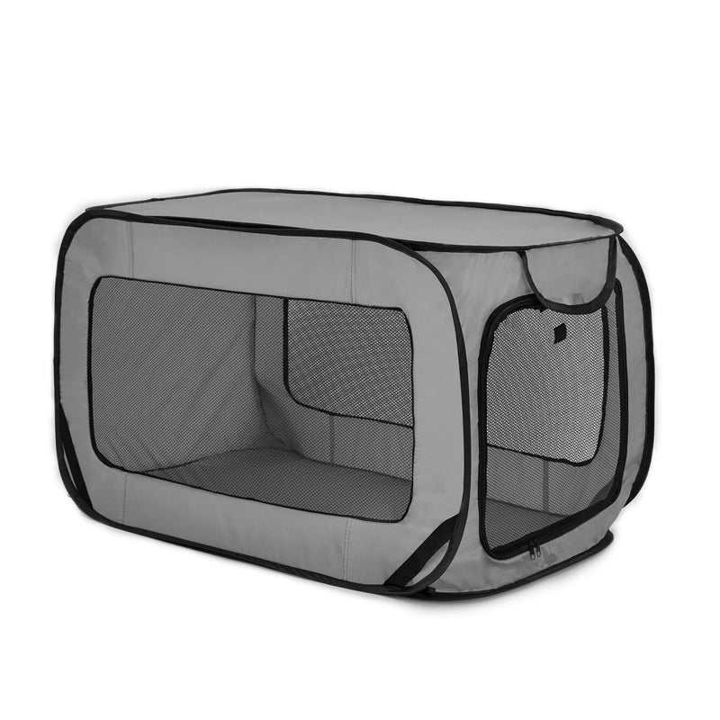 Love's cabin 36in Portable Large Dog Bed - Pop Up Dog Kennel, Indoor Outdoor Crate for Pets, Portable Car Seat Kennel, Cat Bed Collection, Grey/Green/Red - PawsPlanet Australia