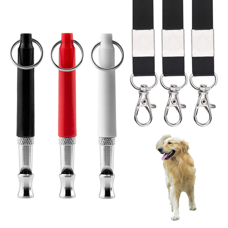 LUTER 3pcs Dog Whistle to Stop Barking Professional Adjustable Pitch Ultrasonic Dog Training Whistle and Silent Barking Control for Dogs with Lanyards - PawsPlanet Australia