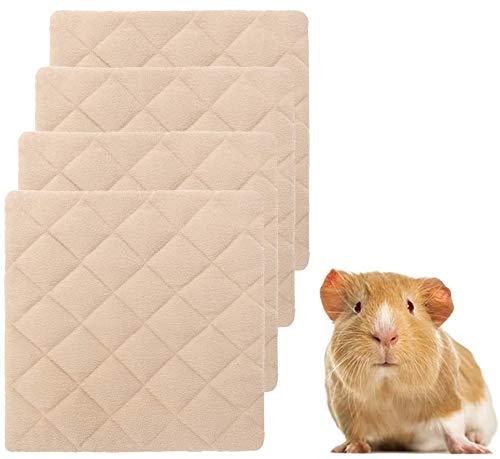 BINGPET Fleece Liner for Guinea Pig Cage, 4 Pack Super Absorbent Guinea Pig Bedding, Waterproof & Anti-Slip Pee Pads for Small Animals, 12"x12" Coffee - PawsPlanet Australia