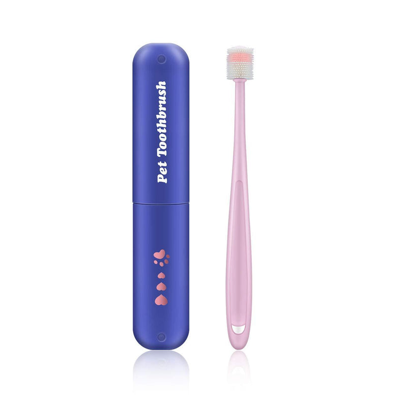 360-Degree Cat and Dog Toothbrush, Soft Silicone Deep Dog Teeth Cleaning Kit, Puppy Toothbrush for Dogs, Small Dog Toothbrushes Small Breed, Safe and Effective Dog Dental Care Brush Away Bad Breath - PawsPlanet Australia