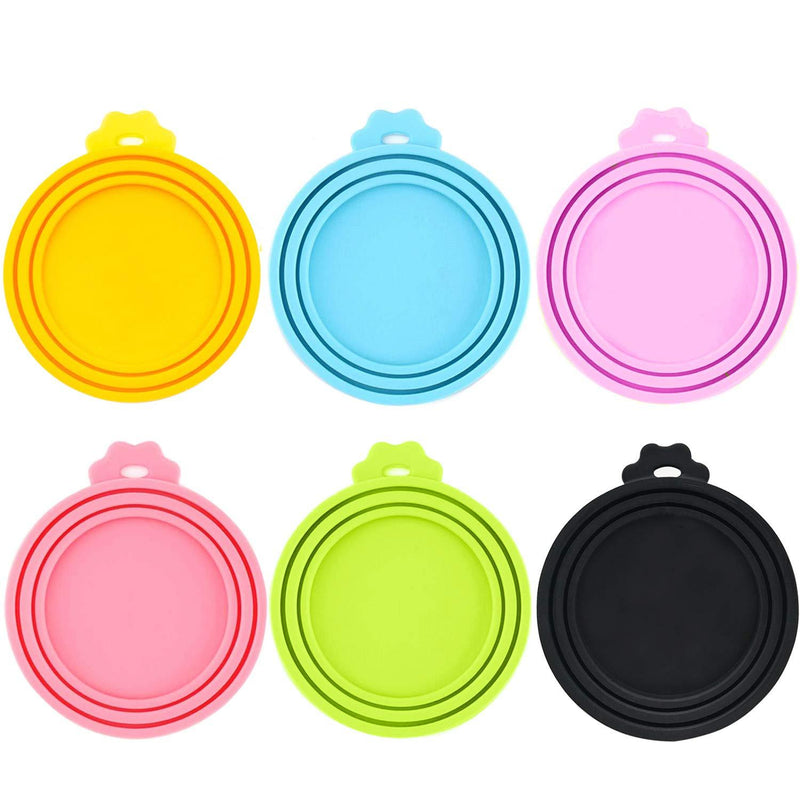 IVIA PET Food Can Lids, Universal BPA Free Silicone Can Lids Covers for Dog and Cat Food, One Can Cap Fit Most Standard Size Canned Dog Cat Food（6 Pack Multicolor - PawsPlanet Australia