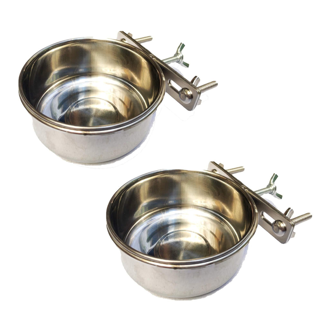 BobbyPet Multi-use Birds Food and Water Feeder No-Tipping Stainless Steel Suit for Birds and Small Animals. (2 Pack) - PawsPlanet Australia