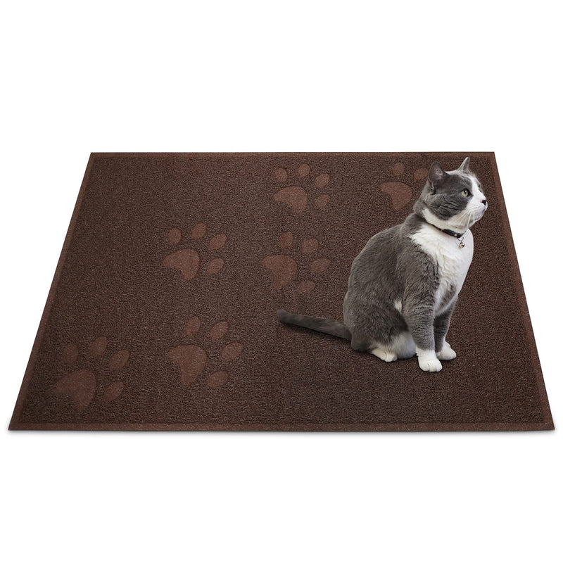 ANDALUS Cat Litter Mat - Kitty Litter Trapping Mat for Litter Boxes - Kitty Litter Mat to Trap Mess, Scatter Control - Washable Indoor Pet Rug and Carpet - Brown, Small (15.75" x 11.75") Small (15.75" x 11.75") - 1 Pack - PawsPlanet Australia