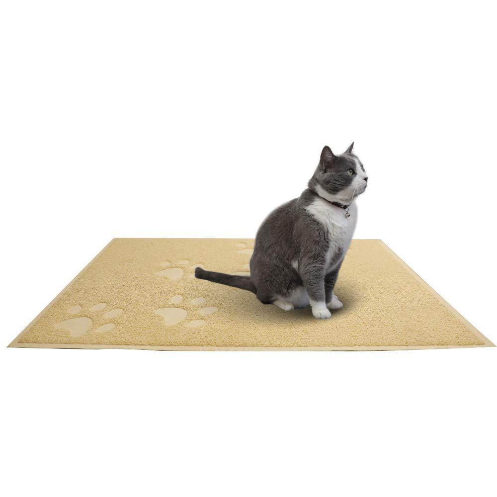 ANDALUS Cat Litter Mat | Small/Large/X-Large Size | Phthalate & BPA Free | Traps Messes | Scatter Control | Easy to Clean Small (15.75" x 11.75") - 2 Pack Beige - PawsPlanet Australia