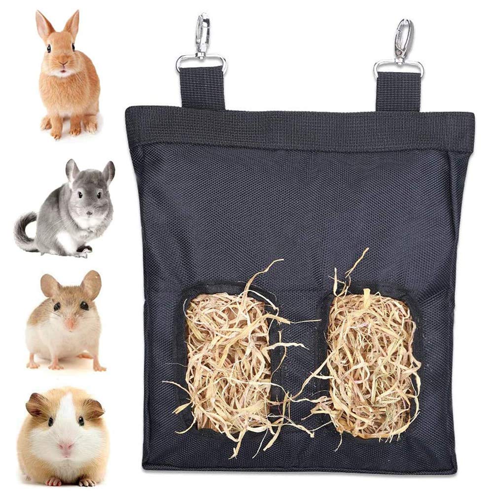 Guinea Pig Hay Bag, Rabbit Hay Feeder, Hay Bag Hanging Feeder Sack for Rabbit Guinea Pig Chinchilla Hamsters Small Animals, Pet Essential Feeder Storage Bag S:9.1 X 11X 1.02 INCH - PawsPlanet Australia