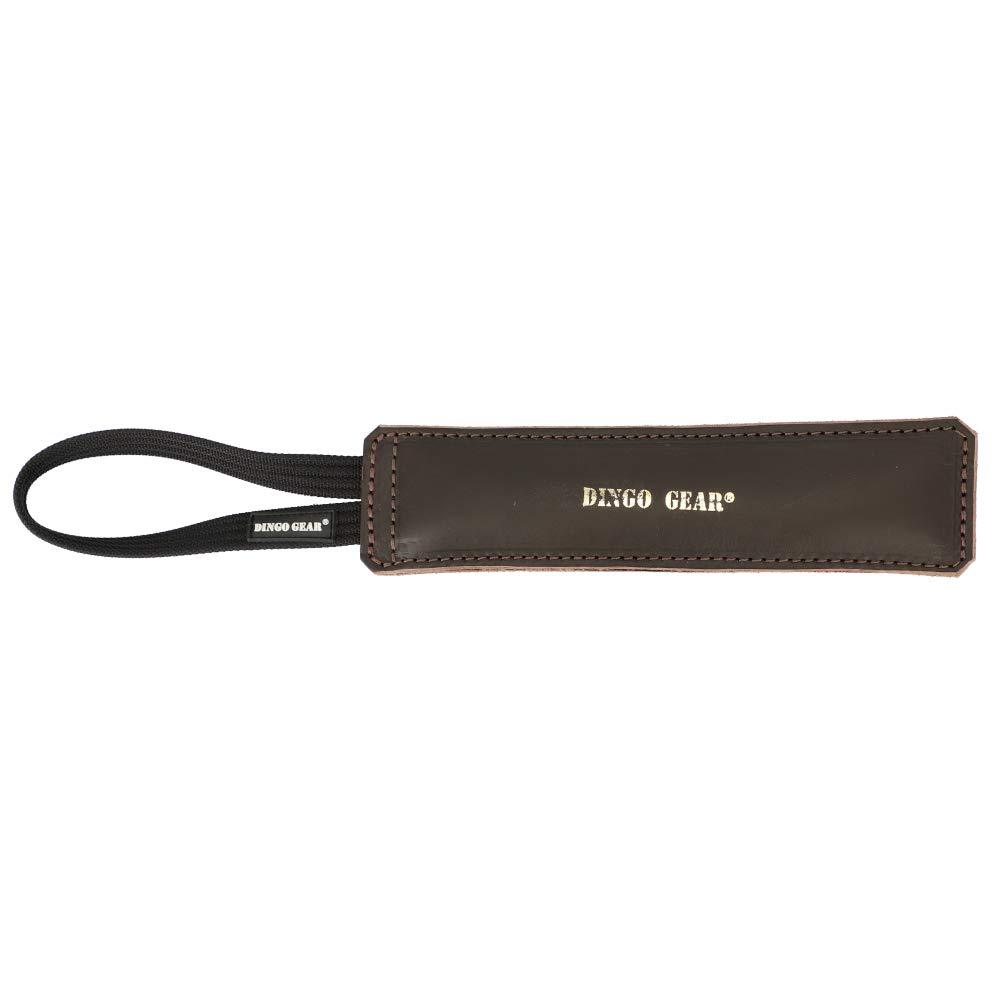 DINGO GEAR Dog Bite Tug Handmade of Brown Grain Leather Strong, Chocolate, 0.16 kg CUBOID 28 cm - PawsPlanet Australia