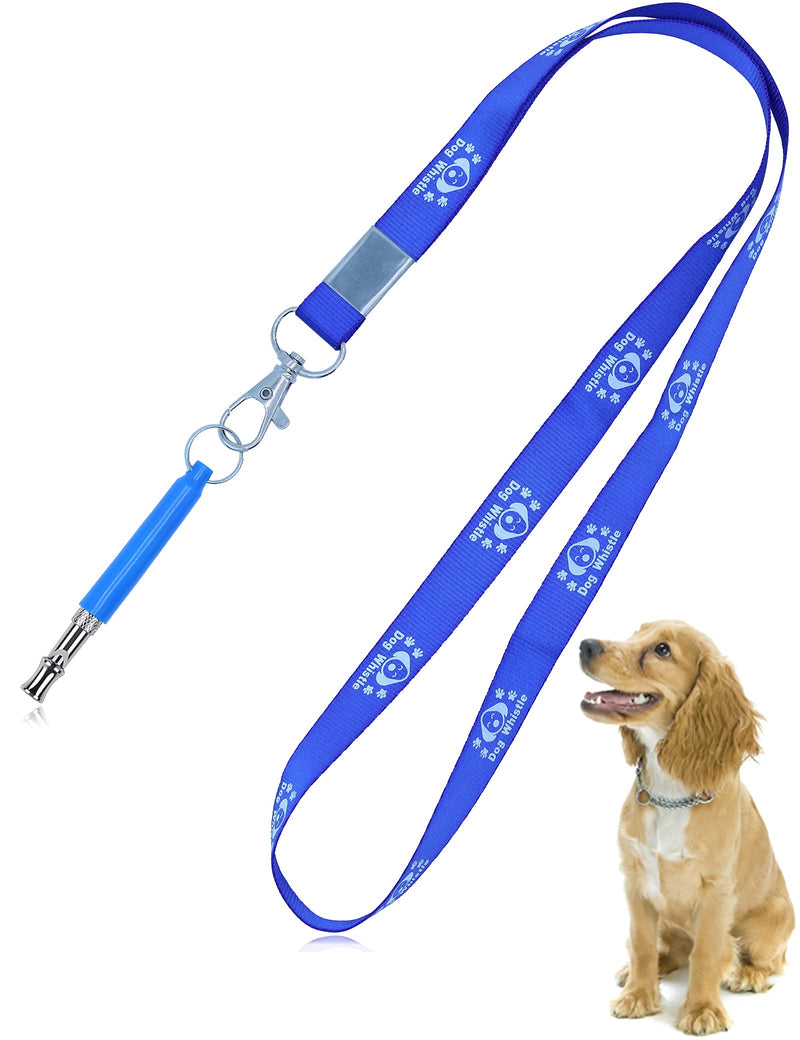 Petute Dog Whistle, Training Whistle to Stop Barking Attack, Adjustable High Pitch Ultrasonic Tool with Lanyard Strap for Obedience Tricks, Come, Bad Behavior, Black Silver/Purple/Blue Blue - PawsPlanet Australia