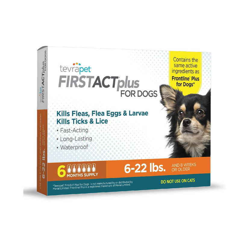 TevraPet FirstAct Plus Flea and Tick Prevention for Dogs, 6 Months Flea Control Medicine, Six Doses Small - PawsPlanet Australia