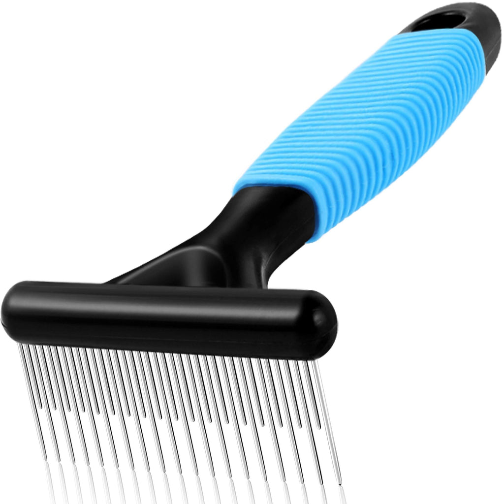 ACGTS Undercoat rake for Dogs, Dematting Tool with Long & Short Stainless Steel Teeth - Grooming Deshedding Pet Brush Comb for Large Long Hair Dogs Cat - Compact Easy to Carry - PawsPlanet Australia