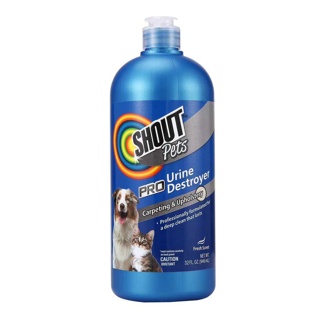 Shout for Pets Odor and Urine Eliminator - Effective Way to Remove Puppy & Dog Odors and Stains from Carpets & Rugs - Stain & Odor Eliminator - Shout Pet Urine Destroyer, Shout Stain Remover for Pets Pro Strength 32 Fl Oz (Pack of 1) - PawsPlanet Australia