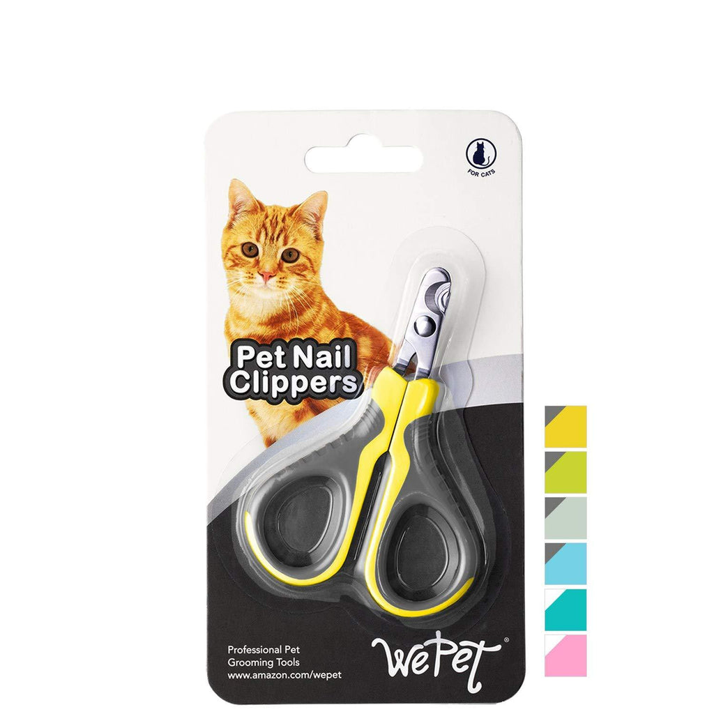 WePet Pet Nail Clippers, Professional Claw Trimmer, Scissor for Cats, Dogs, Puppies, Kittens, Hamsters, Rabbits and Small Animals, Sharp, Safe #01 Grey\Bumblebee Yellow Curved - PawsPlanet Australia