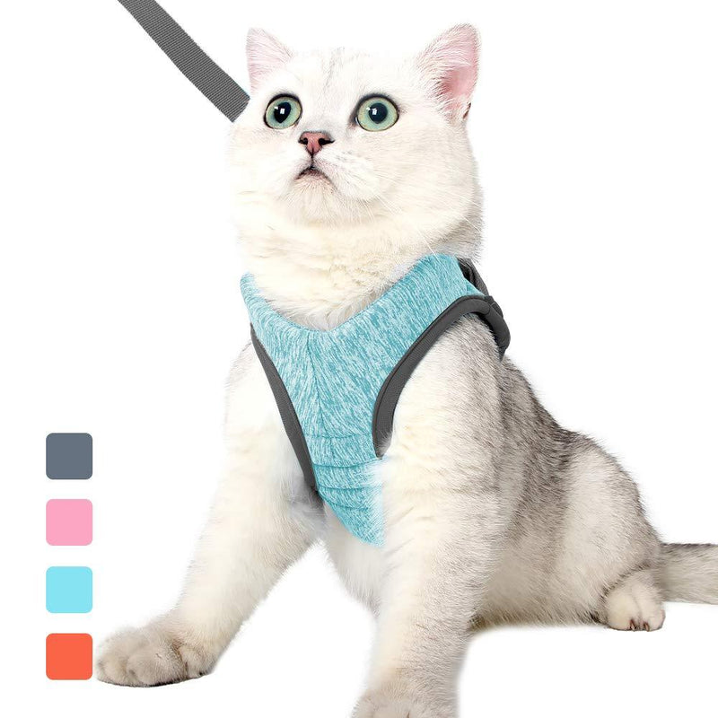 [Australia] - Cat Harness Leash Straps Soft and Comfortable Cat Walking Jacket with Running Cushioning and Anti-Escape for Puppies with Cationic Fabric S Ai Green 