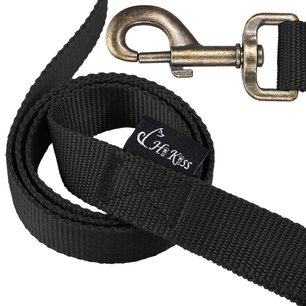 HIKISS 4FT Dog Leash, Strong and Durable Leash with Easy to Use Collar Hook,1 Inch Wide Dog Leashes for Medium and Large Dogs(Black 1" x 4 ft) 1 in x 4ft Black - PawsPlanet Australia