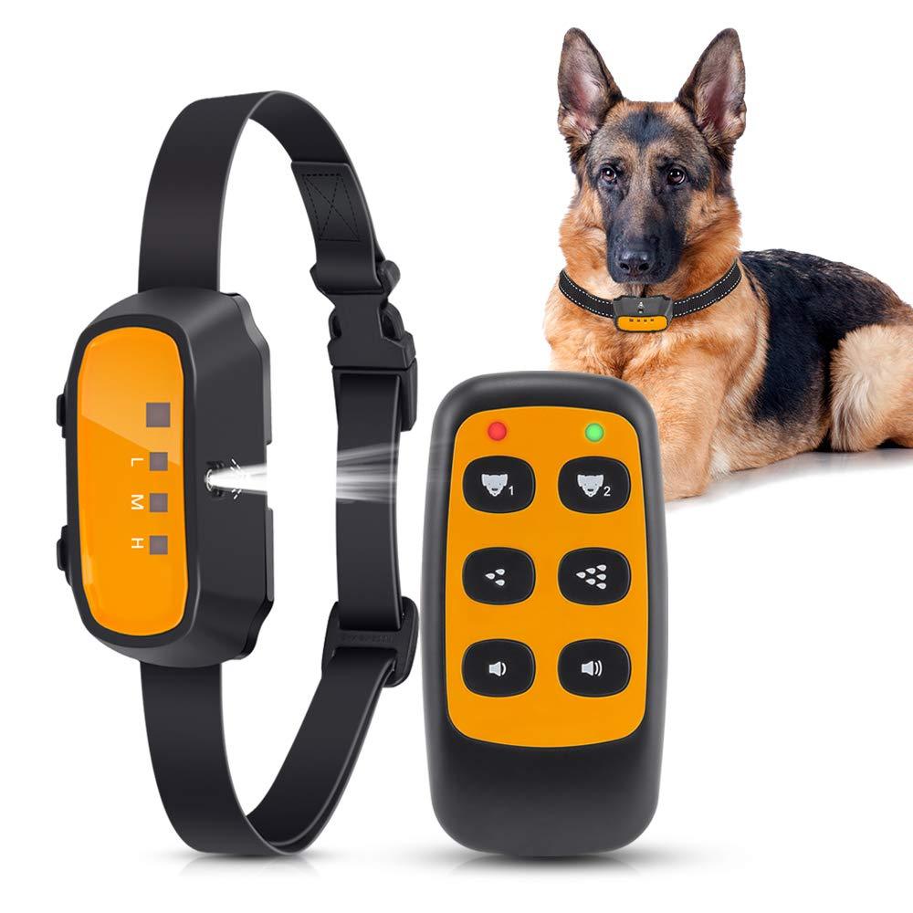 Queenmew Dog Bark Collar, Citronella Spray Anti Barking Device Rechargeable Waterproof Stop Bark Training Collars, No Electric Shock Anti-Bark Deterrent Stopper for All Dogs (Include Remote Control) - PawsPlanet Australia