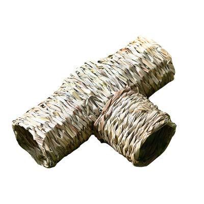 LWINGFLYER Nature Grass Tunnel Toy,Straw House with Open Entrance, Lightweight, Durable Home for Pocket Pets,Suitable for Rats, Mice, Hamster, Ferrets and Gerbils - PawsPlanet Australia