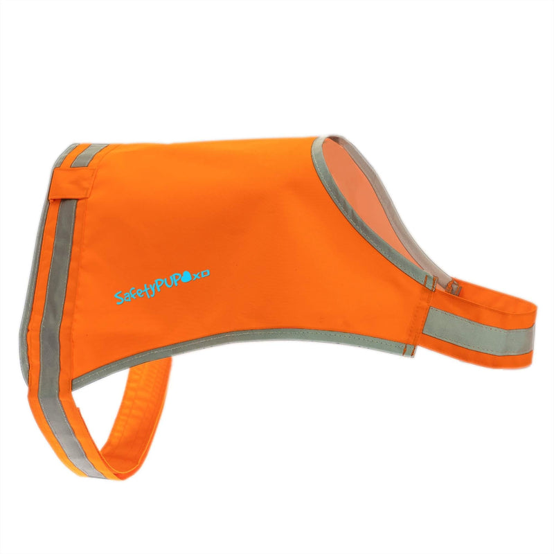 SafetyPUP XD Lite Dog Vest. Coverage to Mid Back. Reflective Hi Visibility Blaze Orange Fluorescent Fabric Helps to Keep Them in Sight and Safe On and Off Leash. X-Small - PawsPlanet Australia