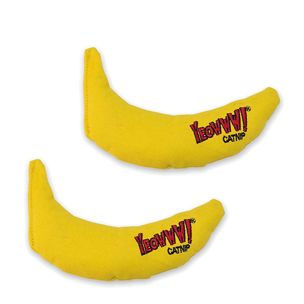 YEOWWW! Catnip Toy, Yellow Banana Pack of two - PawsPlanet Australia