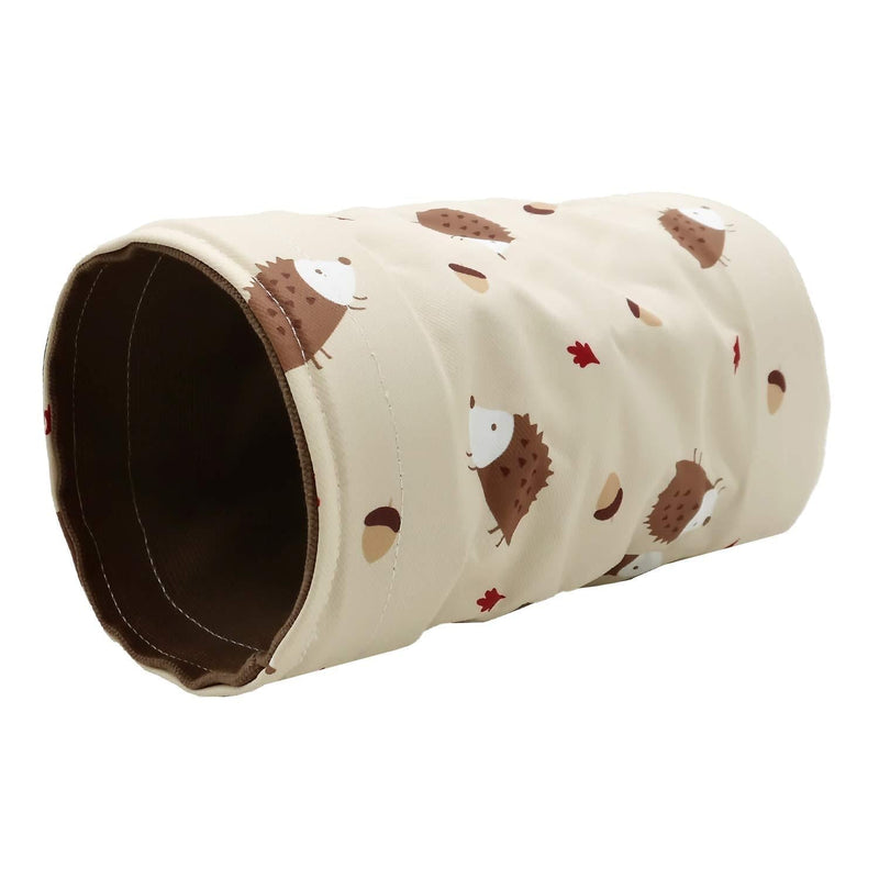 Handmade Small Animal Tunnel Collapsible Pet Play Toy Tunnel Tube for Dwarf Rabbit Hamster Guinea Pig Toys Chinchilla Sugar Glider Hedgehog Hideout Cave Beige - PawsPlanet Australia