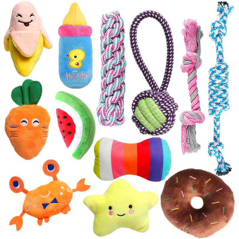 SYEENIFY Puppy Toys for Small Dogs, Teething Toys for Puppies,Cute Dog Toys for Small Dogs,Durable Chew Toys for Puppies,100% Natural Cotton Rope Chew Toys, Safe, Non-Toxic - PawsPlanet Australia