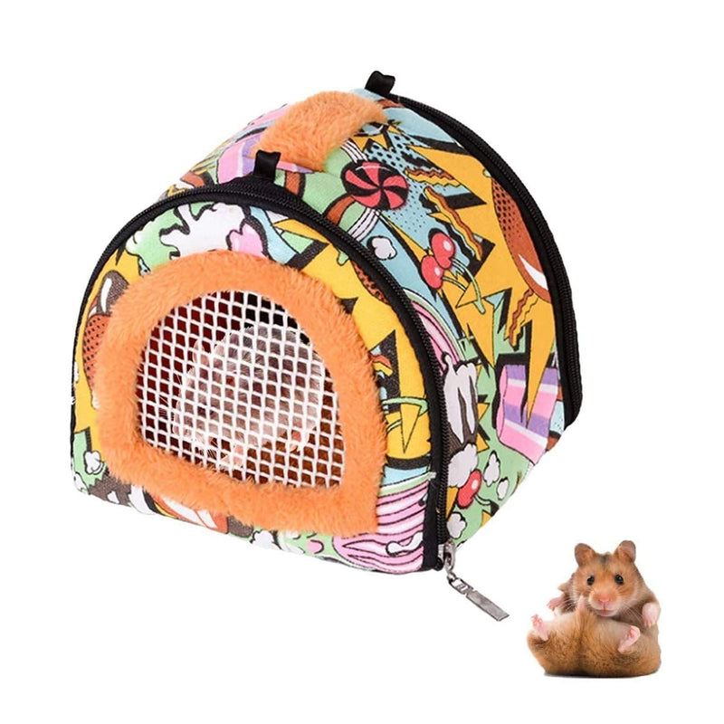 Hamiledyi Portable Small Animal Hamster Travel Bag Pet Backpack Carrying Bag with Zipper and Strap Breathable and Safe Suitable for Guinea Pigs Hedgehogs Hamsters Chinchillas Squirrels - PawsPlanet Australia