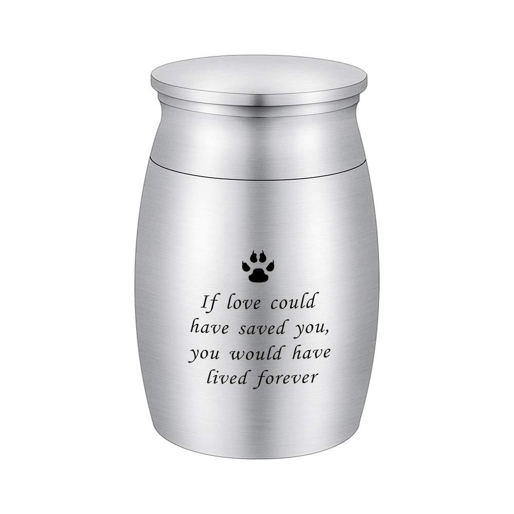 abooxiu 3 Inches Small Keepsake Urn for Pet Dog Ashes Aluminum Mini Cremation Urns for Dog Cat Memorial Ashes Urn for Sharing Fur Friend Ashes-If Love Could Have Saved You If Love Could Have Saved You - PawsPlanet Australia