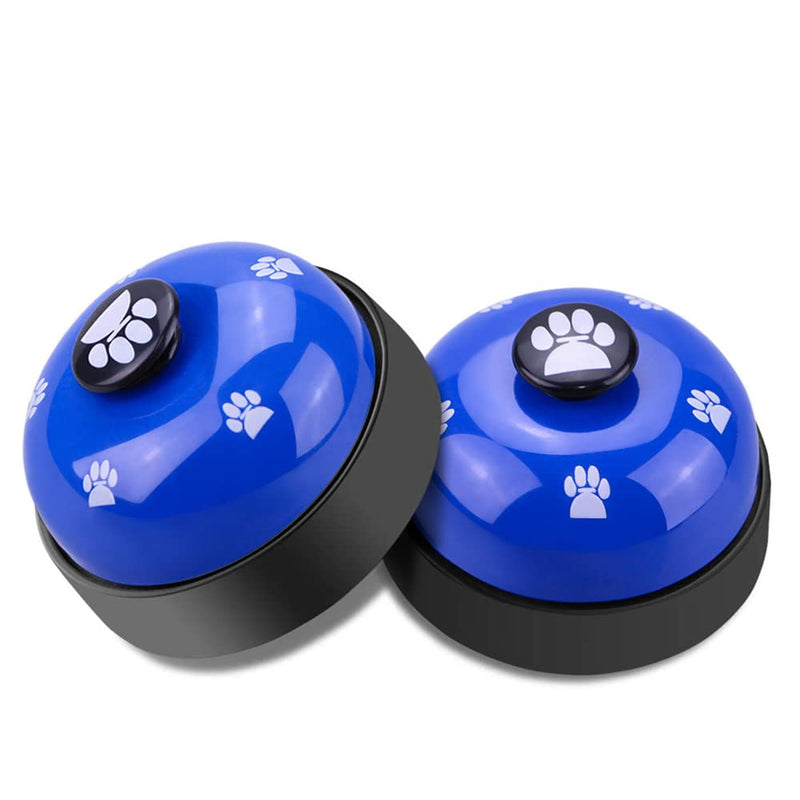 Comsmart Dog Training Bell, Set of 2 Dog Puppy Pet Potty Training Bells, Dog Cat Door Bell Tell Bell with Non-Skid Rubber Base Blue - PawsPlanet Australia